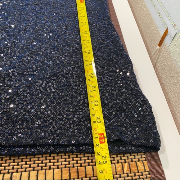 Express Sequins Shimmering Tank Top Medium Navy Blue Preppy feminine Party - Picture 8 of 8